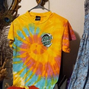 Santa Cruz Yellow Tie-Dye Tee